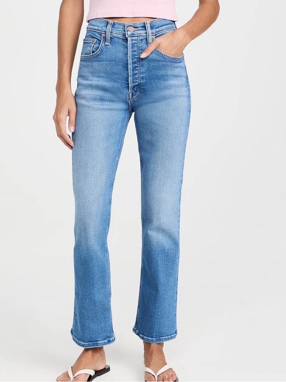 MOTHER The Tripper High Waist Ankle Slim Bootcut Jeans